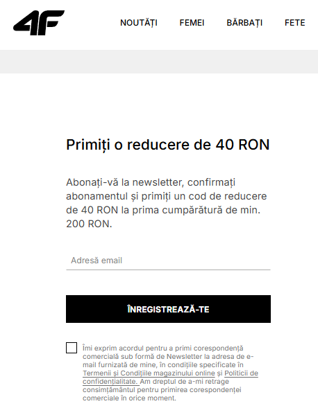 4f abonare newsletter