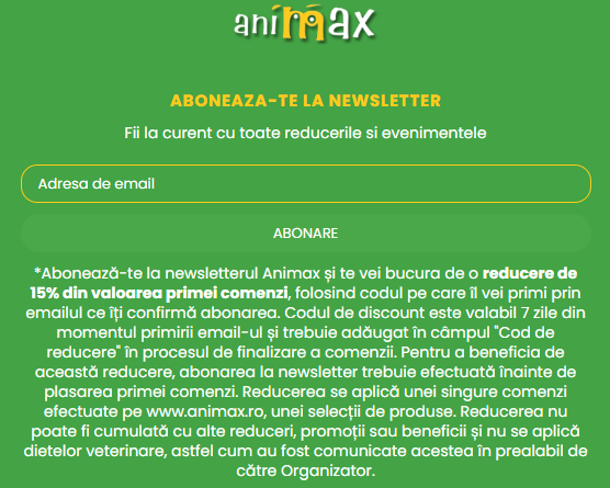 reducere prima comanda animax