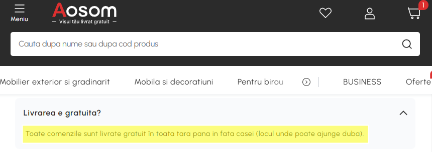 livrare gratuita aosom