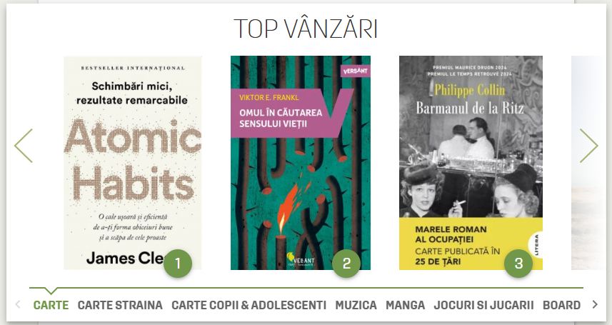 top vanzari carturesti