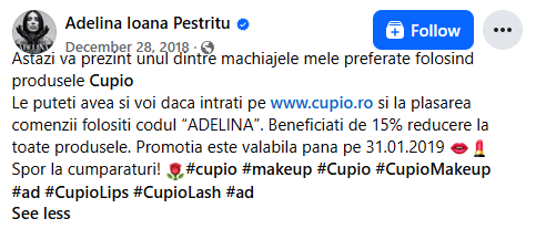 cod reducere cupio adelina