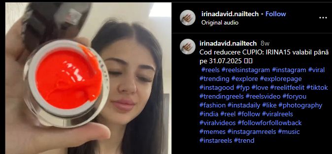 cod reducere cupio instagram irina