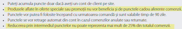 conditii program fidelitate