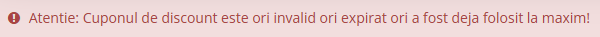 cupon nu e valid