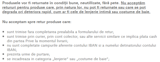 conditii retur priveboutique