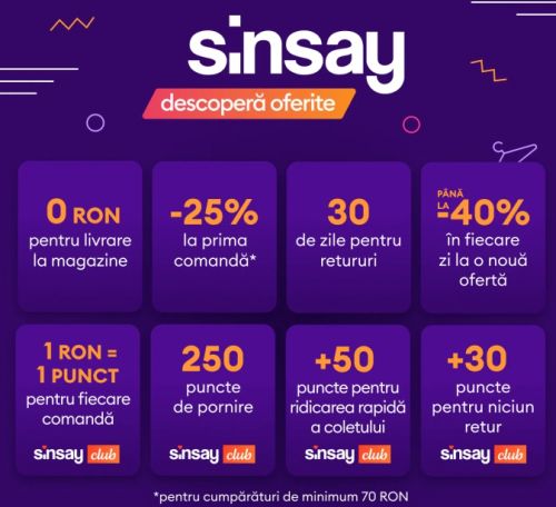 avantaje sinsay
