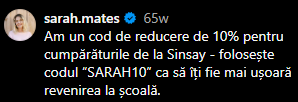 sinsay cod reducere influencer insta2