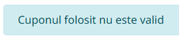 cuponul nu e valid