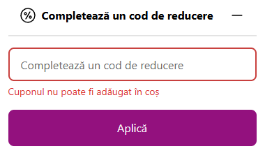 cuponul nu paote fi adaugat