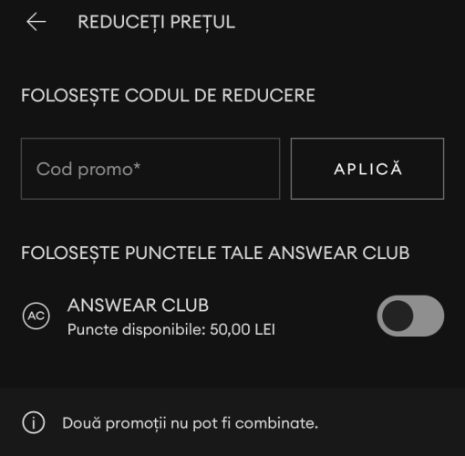 cod reducere answear app
