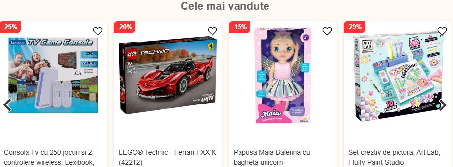 cele mai vandute produse pe noriel