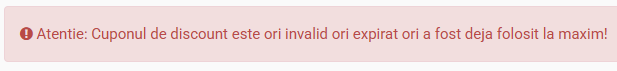 cupon invalid