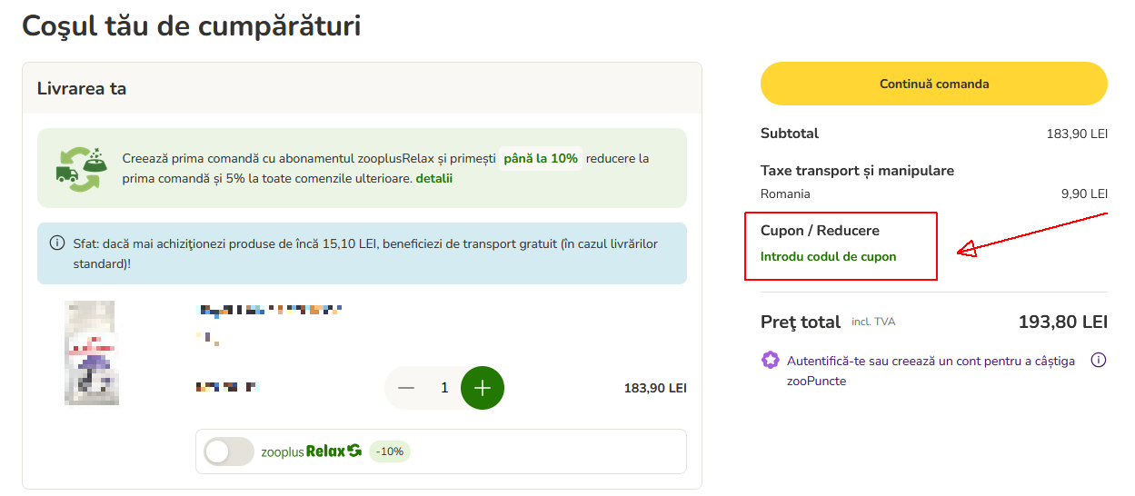 cod reducere zooplus