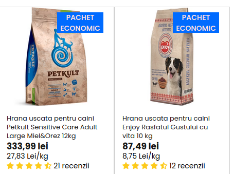 hrana uscata caini la animax